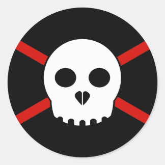White & Red X-Skull Sticker