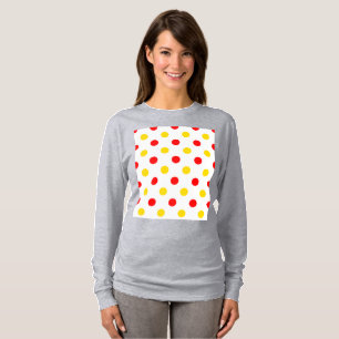 White Red Yellow Polka Dots Design  T-Shirt
