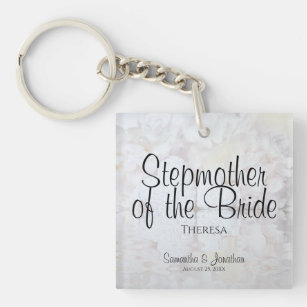 White Reflections Stepmother of the Bride Wedding Key Ring