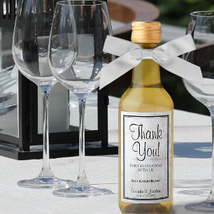 White Reflections Thank You Wedding Mini Wine Label