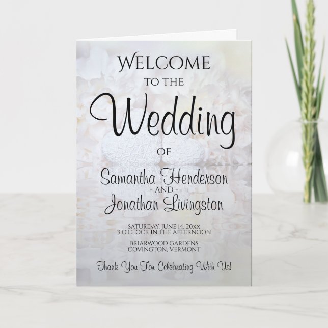 White Reflections Wedding Program (Front)