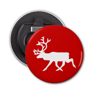 White Reindeer / Caribou Silhouette Bottle Opener