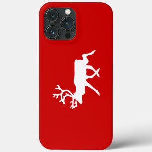 White Reindeer / Caribou Silhouette iPhone 13 Pro Max Case