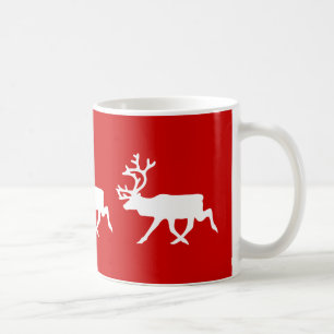 White Reindeer / Caribou Silhouette Coffee Mug