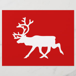 White Reindeer / Caribou Silhouette Flyer