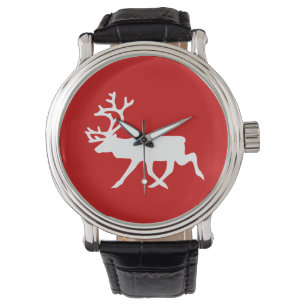 White Reindeer / Caribou Silhouette Watch