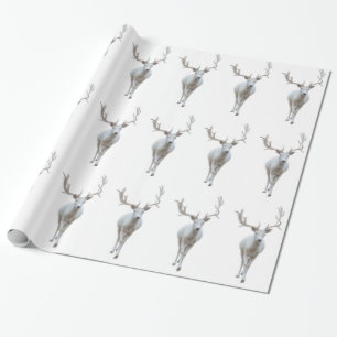 White Reindeer Wrapping Paper