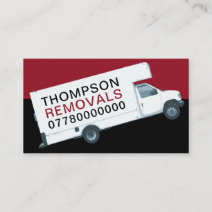 White Removal Van, Removal Company Business Card