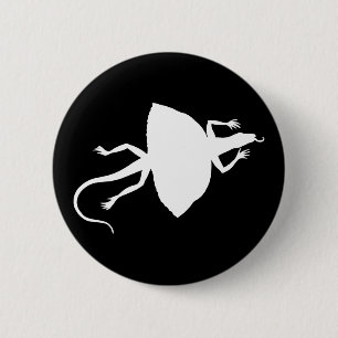 White reptile 6 cm round badge