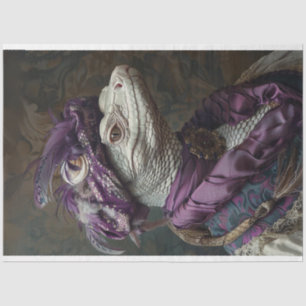 White Reptile in Royalty Attire Decoupage Tissue Paper