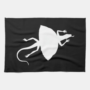 White reptile tea towel