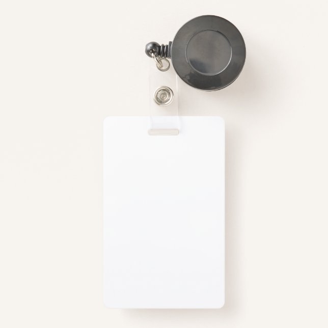 White Retractable ID Badge (Front with Retractable)