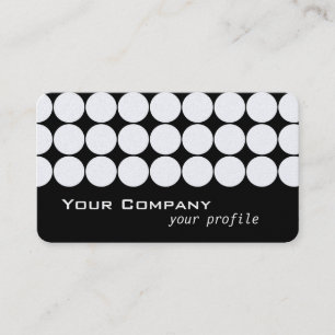 white retro dots in black business card