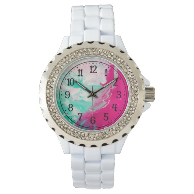 White Rhinestone Watch for Women (Front)