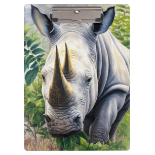 White Rhino Botanical Art Clipboard