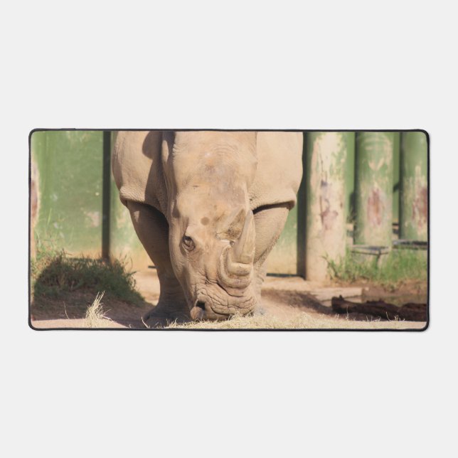 White Rhino  Desk Mat (Front)