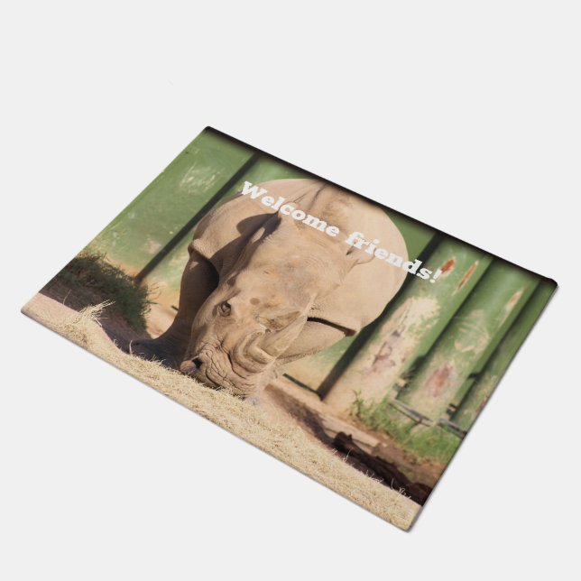 White rhino doormat (Angled)