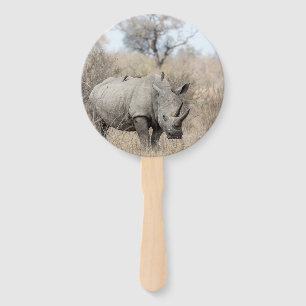 White Rhino Hand Fan