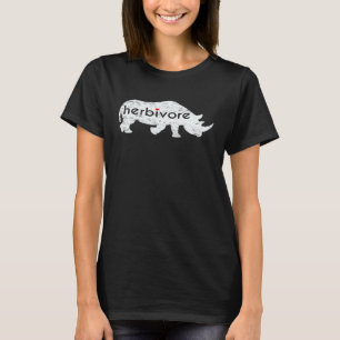White Rhino HERBIVORE Rhinoceros Vegan Vegetarian T-Shirt