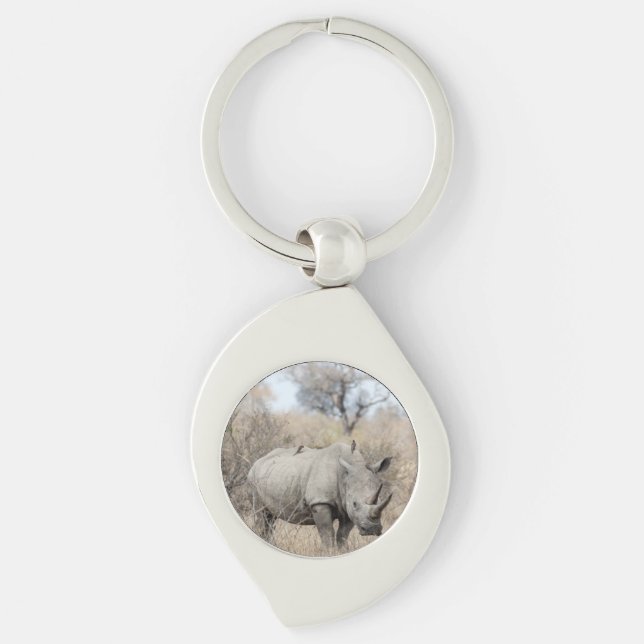 White Rhino Key Ring (Front)