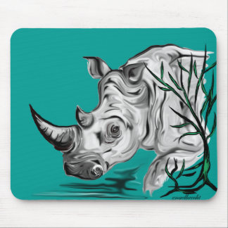 white rhino mouse pad