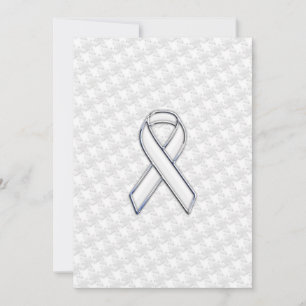 White Ribbon Awareness Applique on Houndstooth