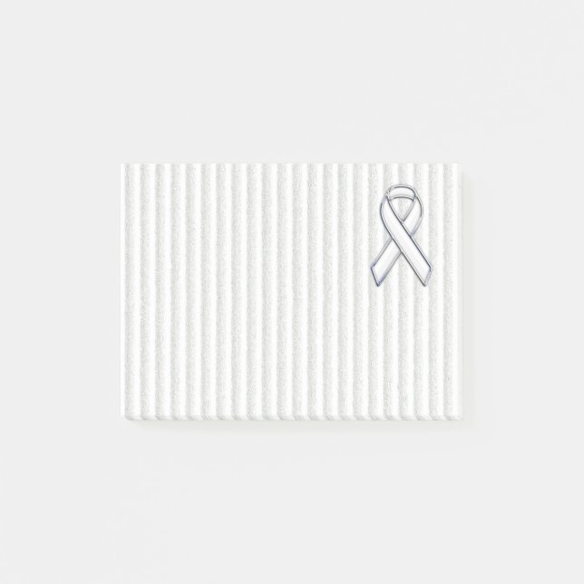 White Ribbon Awareness Stripes Post-it Notes (Front)