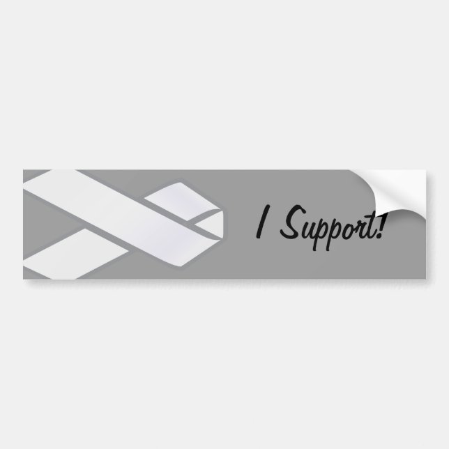 White Ribbon Bumper Sticker (Front)