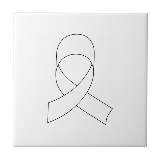White Ribbon Drawing Tile (Front)