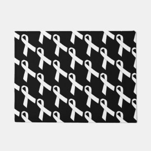 White Ribbons Tiled Pattern Doormat
