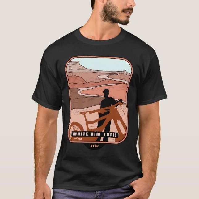 White Rim Trail � Utah mountain biker souvenir  T-Shirt (Front)