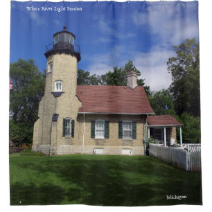 White River Light Station shower curtain