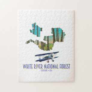 White River National Forest Colorado usa map Jigsaw Puzzle