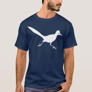 White Roadrunner Bird Running Graphic T-Shirt