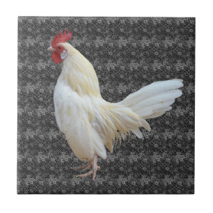 WHITE ROCK ROOSTER CERAMIC TILE