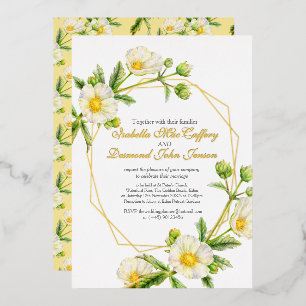 White rock rose floral watercolor wedding