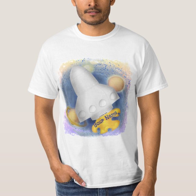 white Rocket  T-shirt (Front)