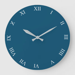 White Roman Numbers Clock Face Wall Clock