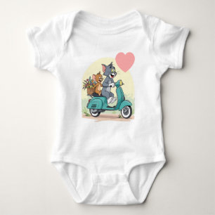 White romper with beautiful Tom Jerry design  Baby Bodysuit