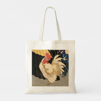 WHITE ROOSTER FINE ART TOTE BAG