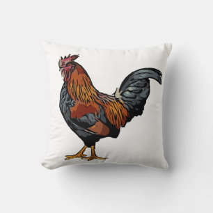 White Rooster Pillow