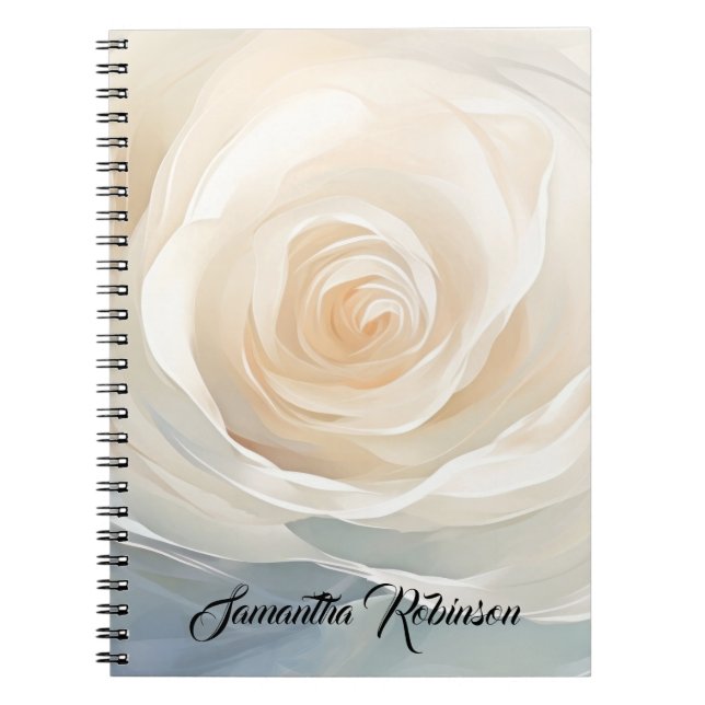 White rose abstract flower painting notebook (Front)