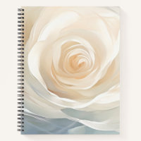 White rose abstract flower painting