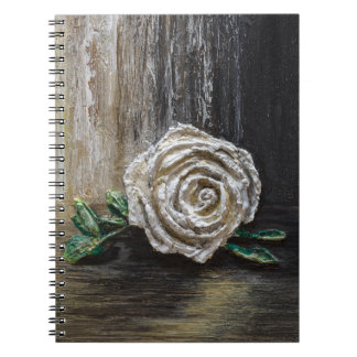 White Rose Acrylic Painting Notebook