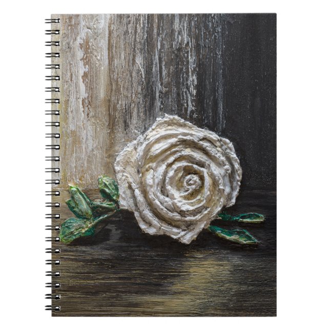 White Rose Acrylic Painting  Notebook (Front)