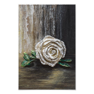 White Rose Acrylic Painting Photo Print