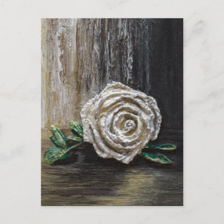 White Rose Acrylic Painting Postcard