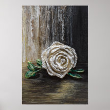 White Rose Acrylic Painting