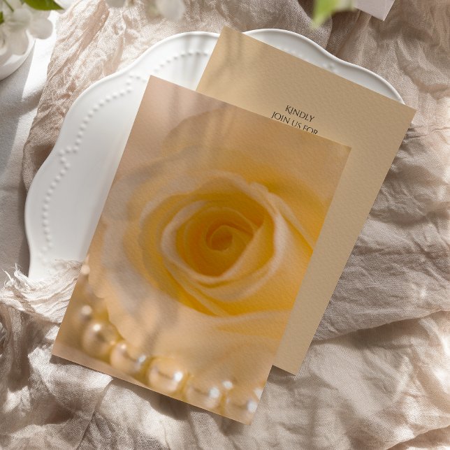 White Rose and Pearls Wedding Invitation (Creator Uploaded)