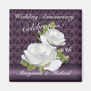 White Rose Anniversary Party Magnets